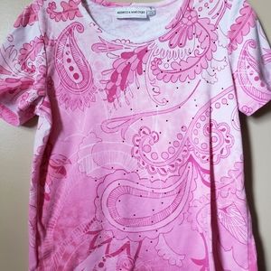 Printed top with tiny jewel detail